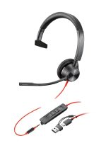 Poly Blackwire 3315 Monaural Microsoft Teams Certified USB-C Headset + 3,5 mm-kontakt + USB-C/A-adapter - Bild 4