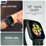 Motorola moto watch fit 4,83 cm (1.9") OLED 44.5 mm Digital Pekskärm Grön, Grå GPS